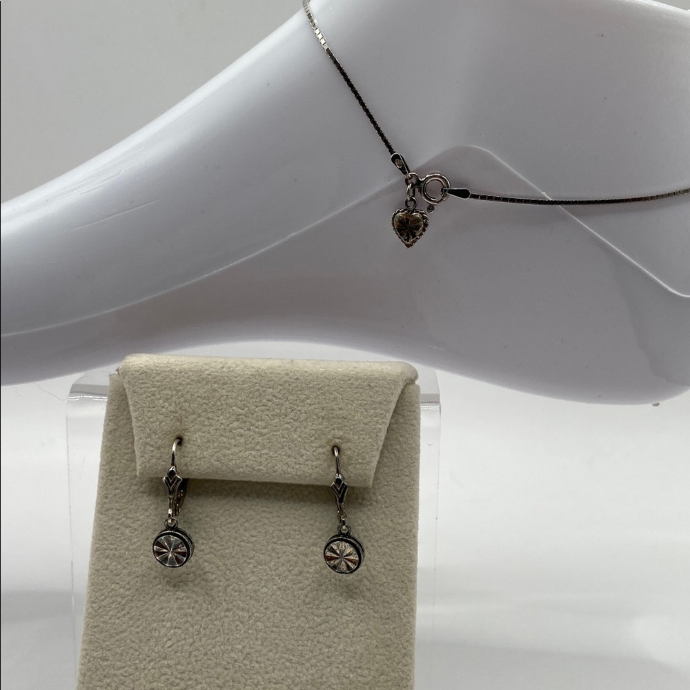 Vintage Beverly Hills Silver Sterling Silver 925 Faceted Leverback Drop Earrings - Picture 7 of 8